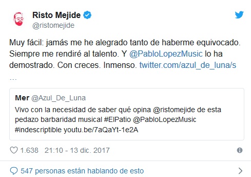 Curiosidad de Pablo López