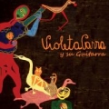 Portada de El folklore de Chile, vol. II: Violeta Parra, acompañándose en guitarra